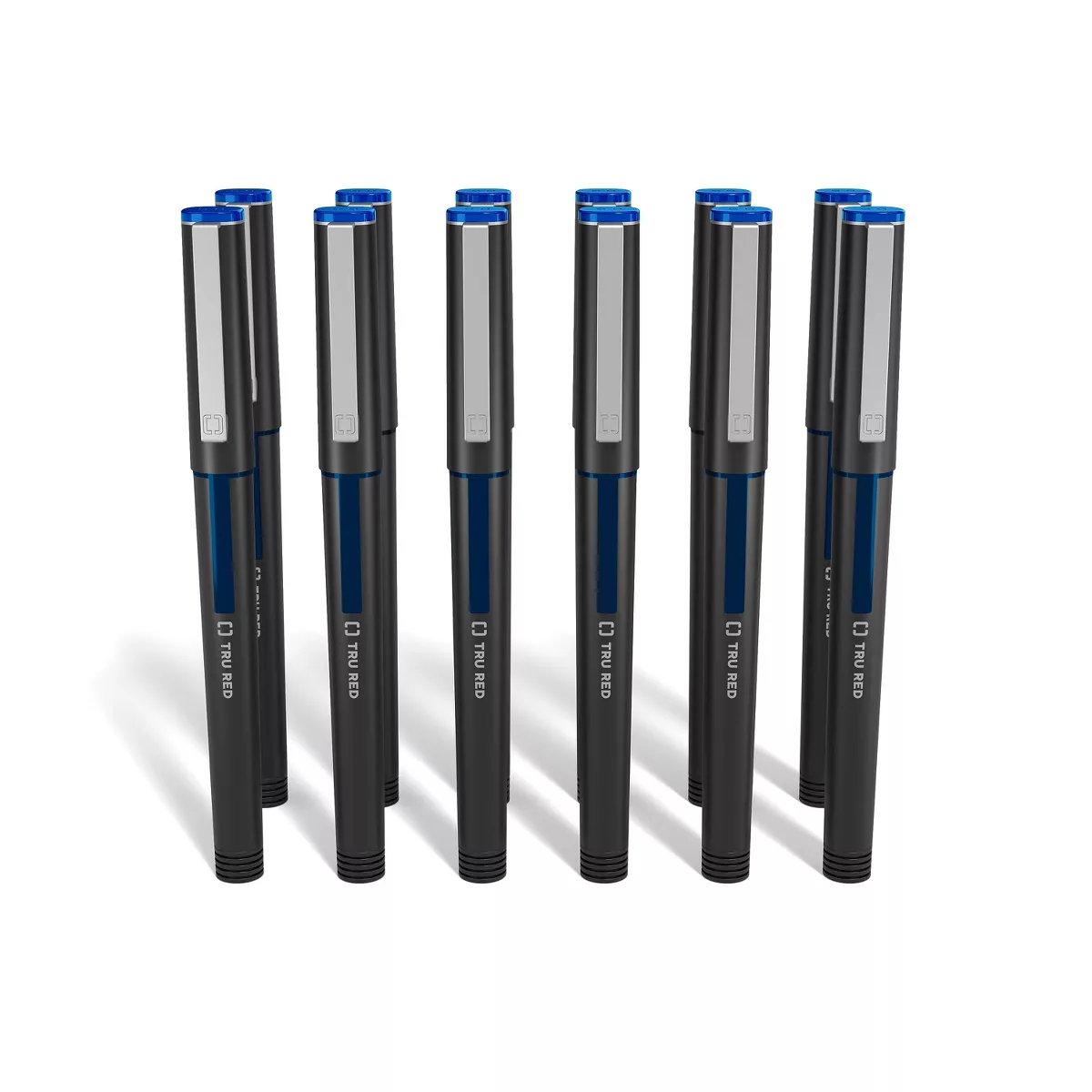 TRU RED Rollerball Pens, Fine Point, Blue, Dozen/Pack TR57325