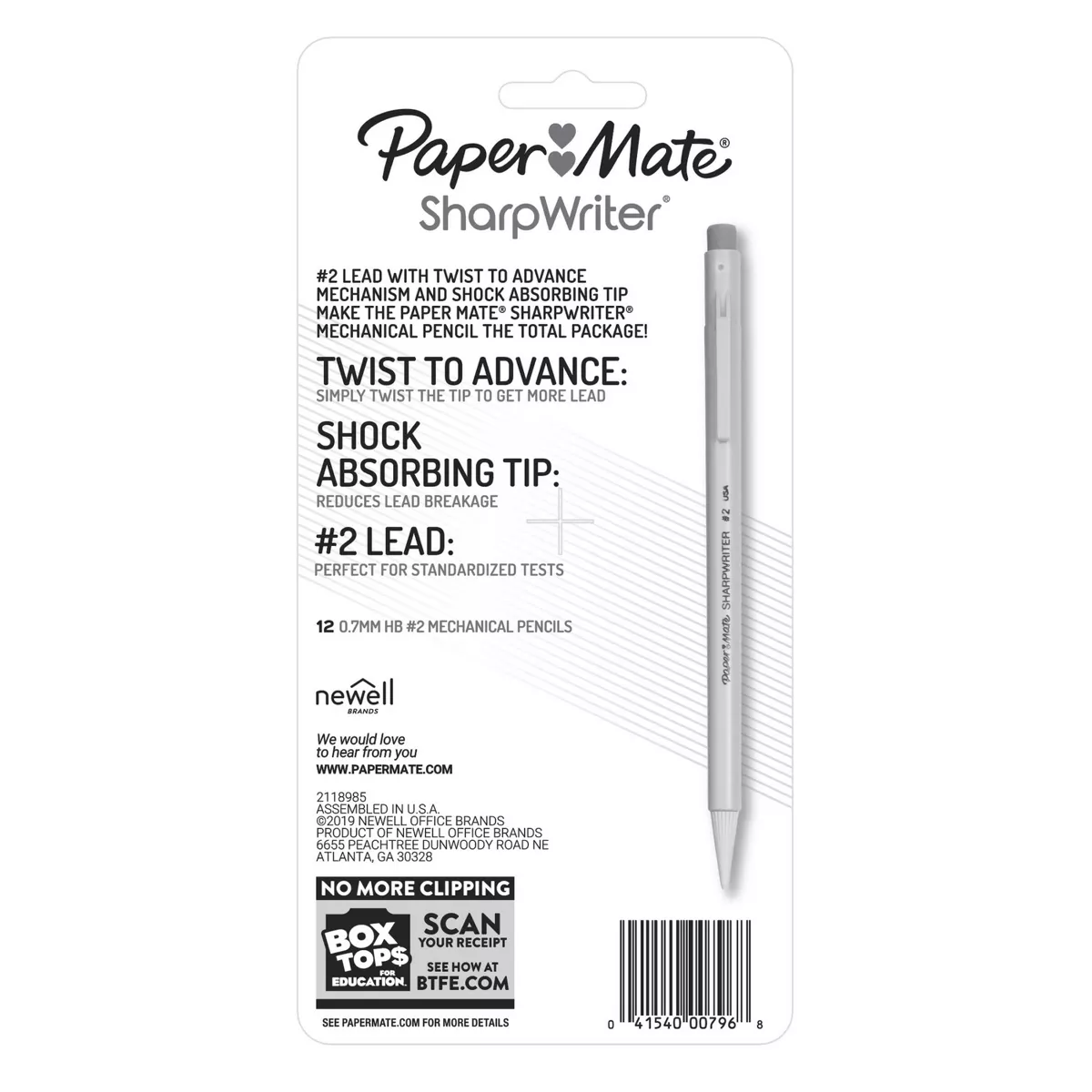 12pk #2 Mechanical Pencils Sharpwriter 0.7mm Multicolor Barrels - PaperMate