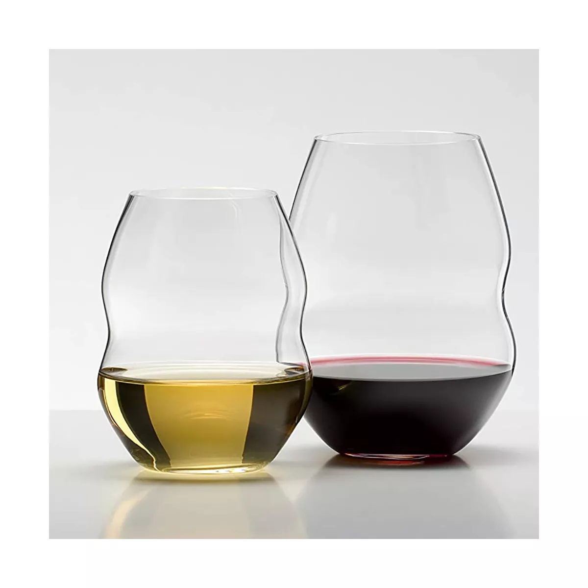 Riedel 0450/33 Swirl Dishwasher Safe Unique Curve Compact Classy Stemless Clear Water/Wine/Beverage Glass Set, 13.38 Ounces, (2 Pack)