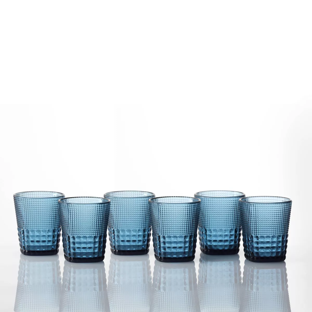 11.5oz 6pk Crystal Malcolm Double Old Fashion Glasses Blue - Fortessa Tableware Solutions