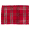 14" X 20" Plaid Whipstitch Placemat Set of 4 pc Red - SARO Lifestyle