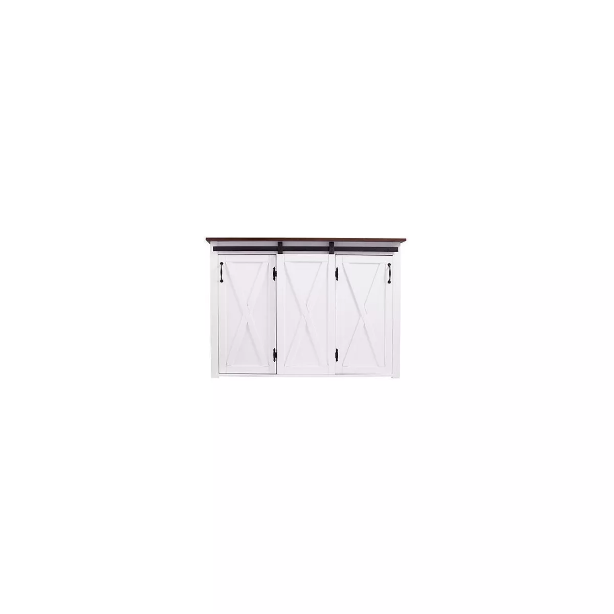 Lashire Barn Door Kitchen Island White - Aiden Lane