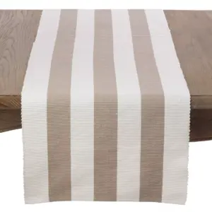 Taupe Classic Stripe Design Table Runner (16