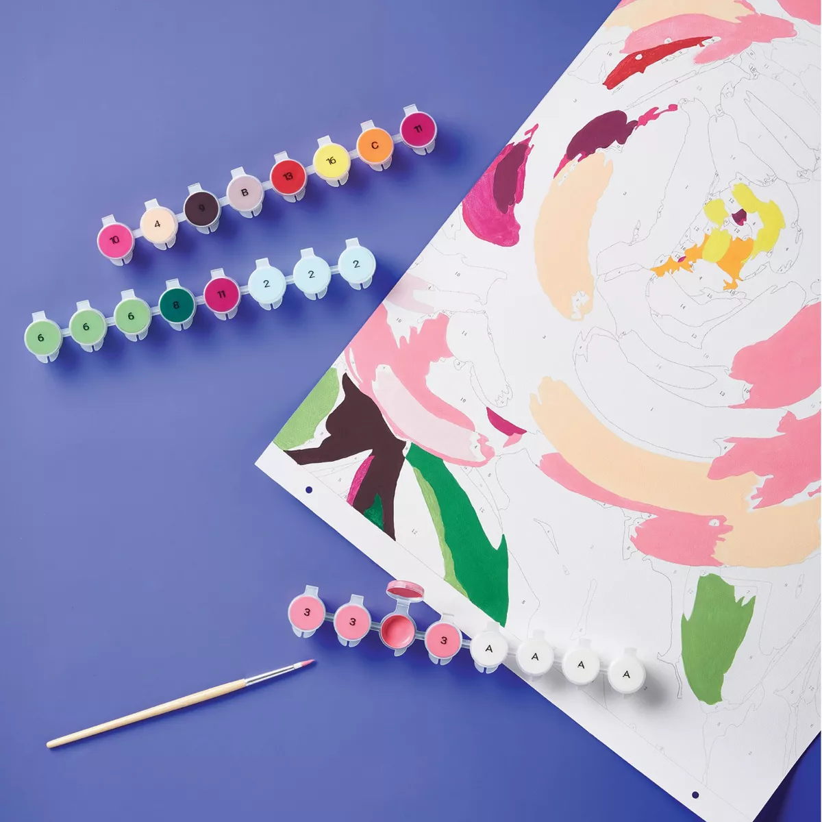 Paint-By-Number Canvas Kit Floral - Mondo Llama™