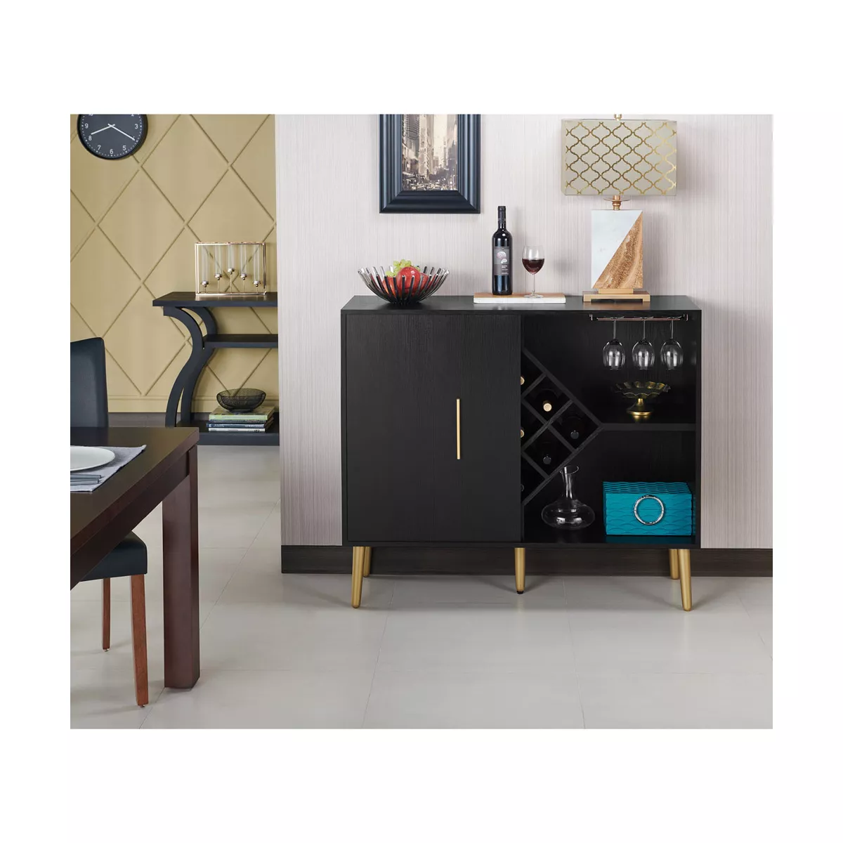 Miko Wine Cabinet Galaxy Black - HOMES: Inside + Out