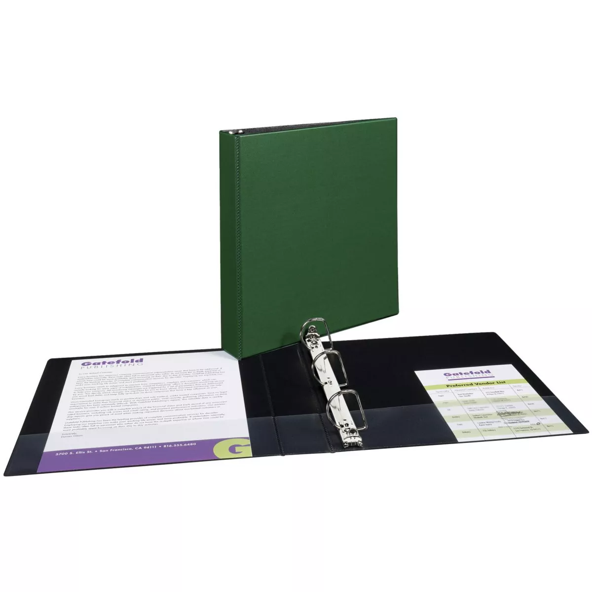 Avery Durable Binder with Slant Ring, 1-1/2 Inches, Green