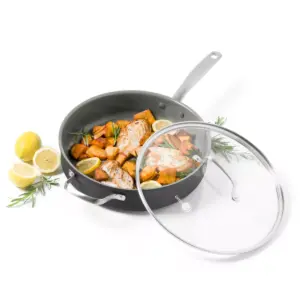 GreenPan Chatham Ceramic Non-Stick Covered Helper Handle Skillet 5qt Gray