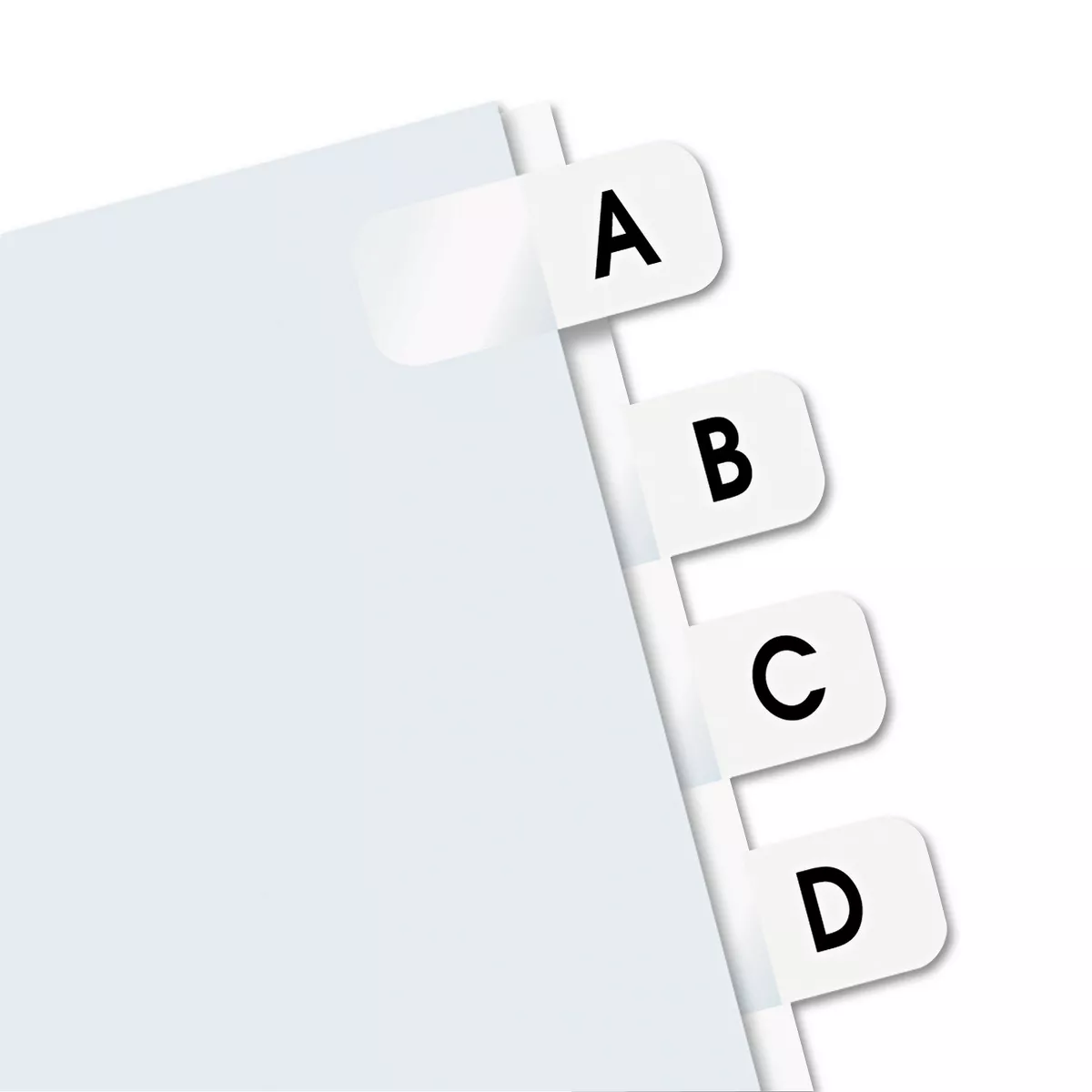 Redi-Tag Side-Mount Self-Stick Plastic A-Z Index Tabs 1 inch White 104/Pack 31005
