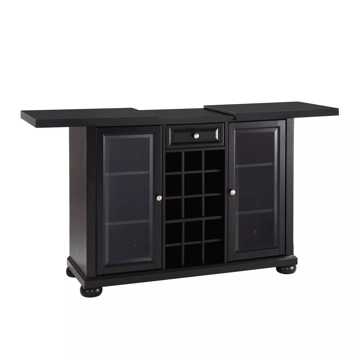Alexandria Sliding Top Bar Cabinet Black - Crosley