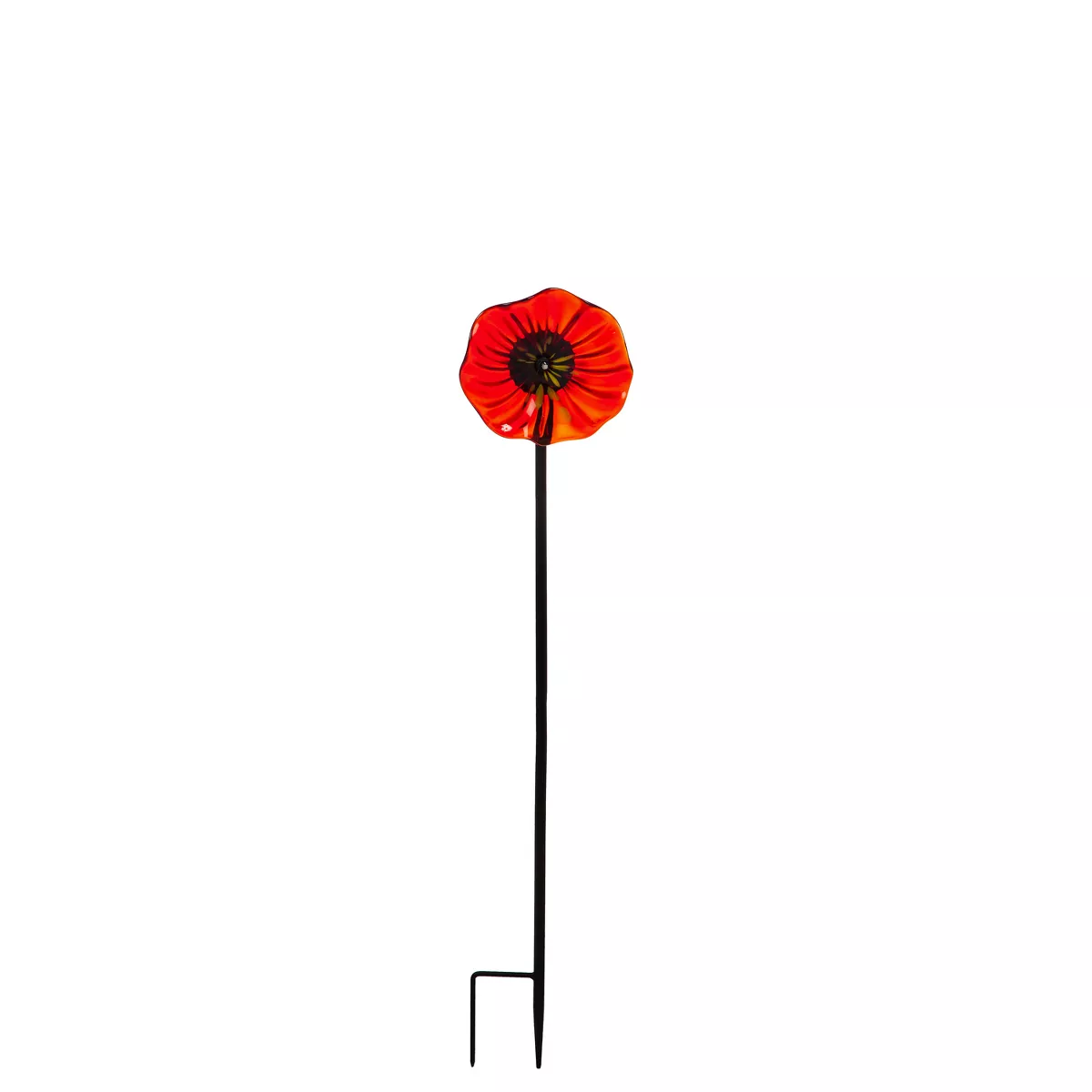 Evergreen Flag Beautiful Red Art Glass Flower Garden Stake - 6 x 6 x 22 Inches Homegoods and Decorations for Every Space