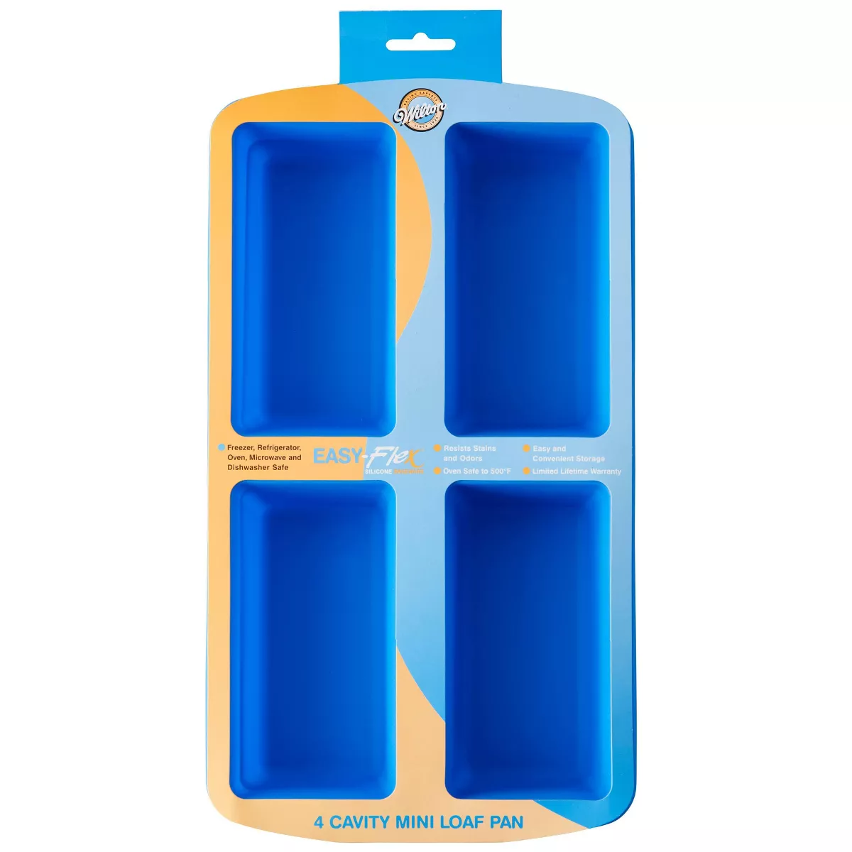 Wilton 4 Cavity Easy Flex Silicone Mini Loaf Pan for Bread, Cakes and Meatloaf