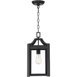 Franklin Iron Works Rustic Farmhouse Outdoor Ceiling Light Hanging Black 17