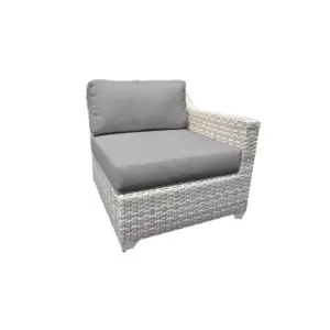 Fairmont 8pc Patio Sectional Seating Set with Club Chairs & Cushions - Gray - TK Classics