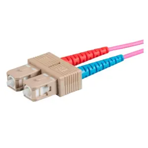 Monoprice Fiber Optic Cable - 1 Meter - Purple | OM4, LC/ST, Multi Mode Duplex, (50/125 Type) - Entegrade Series