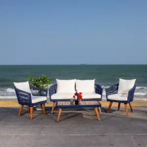 Velso 4pc Living Set - Navy/Beige - Safavieh