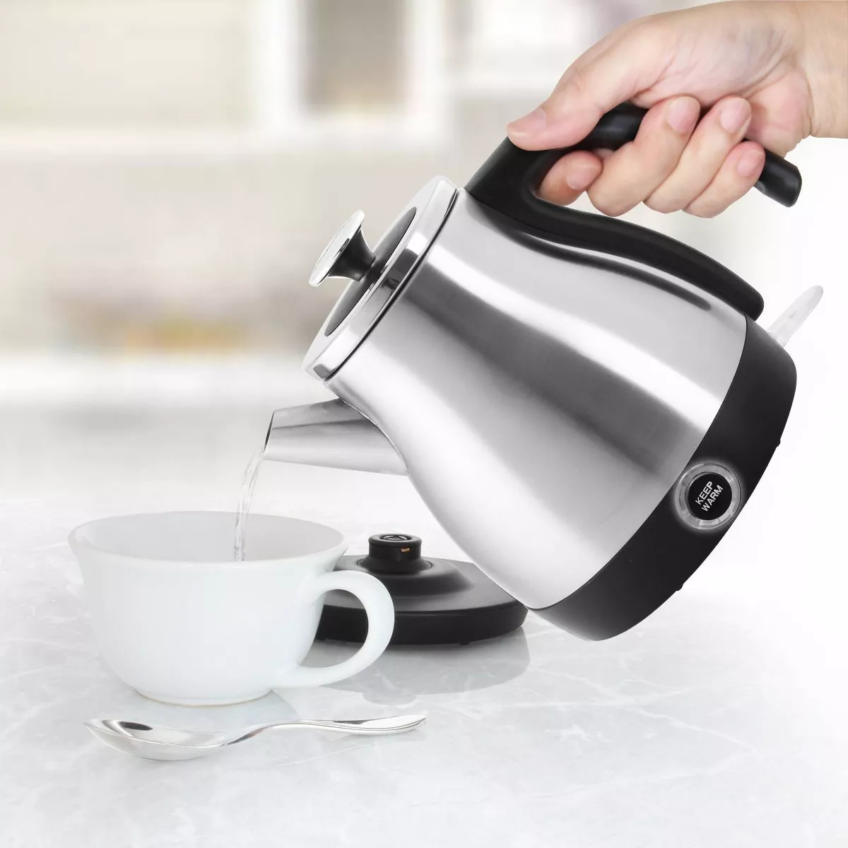 Chantal 28oz Keep Warm Electric Kettle - Brushed Stainless Steel
