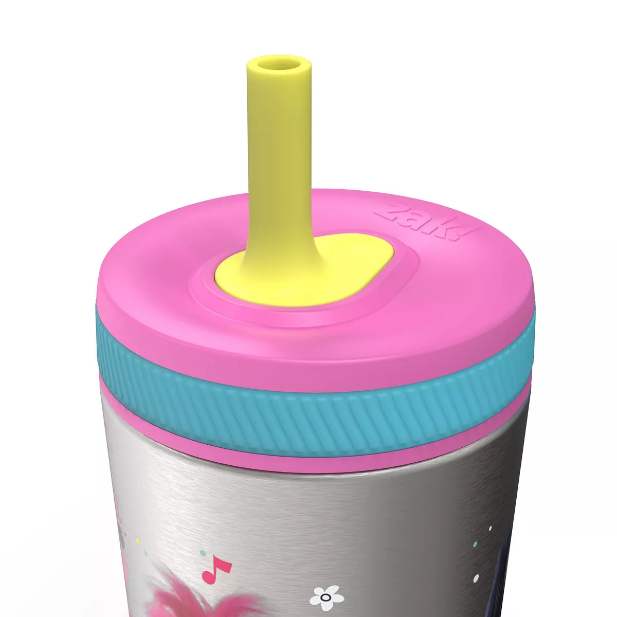 DreamWorks Trolls 12oz Stainless Steel Spill Proof Straw Tumbler - Zak Designs