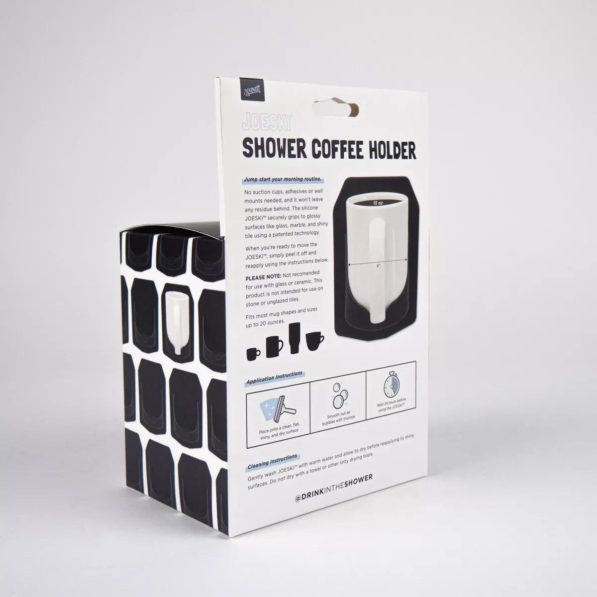16oz Joeski Shower Coffee Holder Black