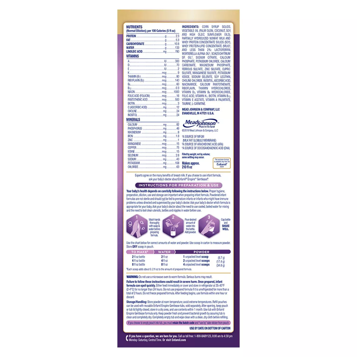 Enfamil Enspire Gentlease Infant Formula with Iron Powder - 2ct/14.5oz Each