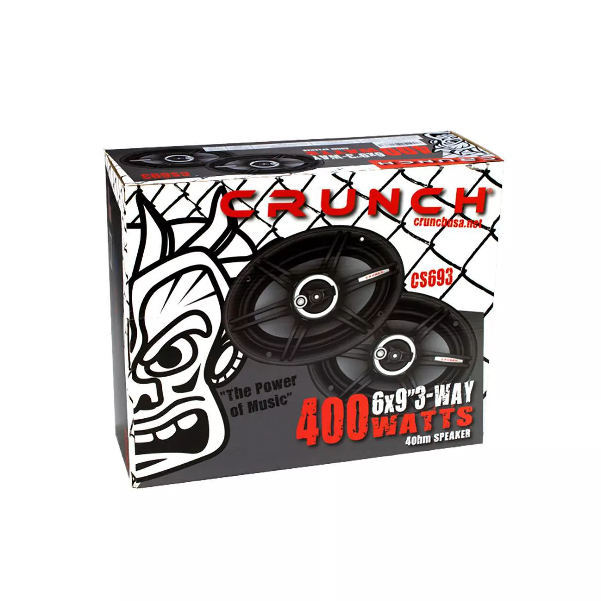 Crunch 400 Watts 6 x 9 Inches 3-Way 4-Ohm Coaxial CS Speakers, Black | CS-693