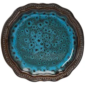 16pc Stoneware Lagoon Dinnerware Set Blue - Elama