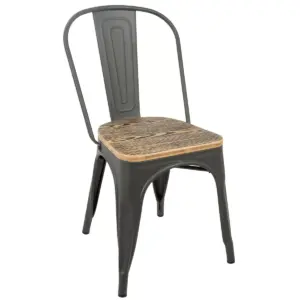 Set of 2 Oregon Industrial Farmhouse Stackable Dining Chair Brown - LumiSource