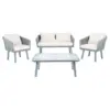 Kerson 4pc Rope Living Set - Gray/Beige - Safavieh