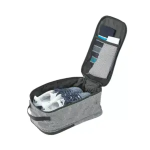 mDesign Fabric Travel Shoe Bag Organizer - Gray