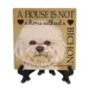 Animal 4.0" Bichon - House Stone Coaster Easel Sjt Enterprises - Coasters