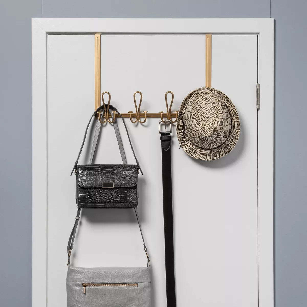 Over the Door Double Prong Wire Hook Rail Brushed Brass - Threshold™