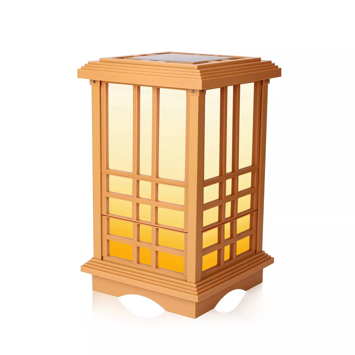 15.6" Solar Zen LED Outdoor Lantern Amber/White Light - Techko Maid