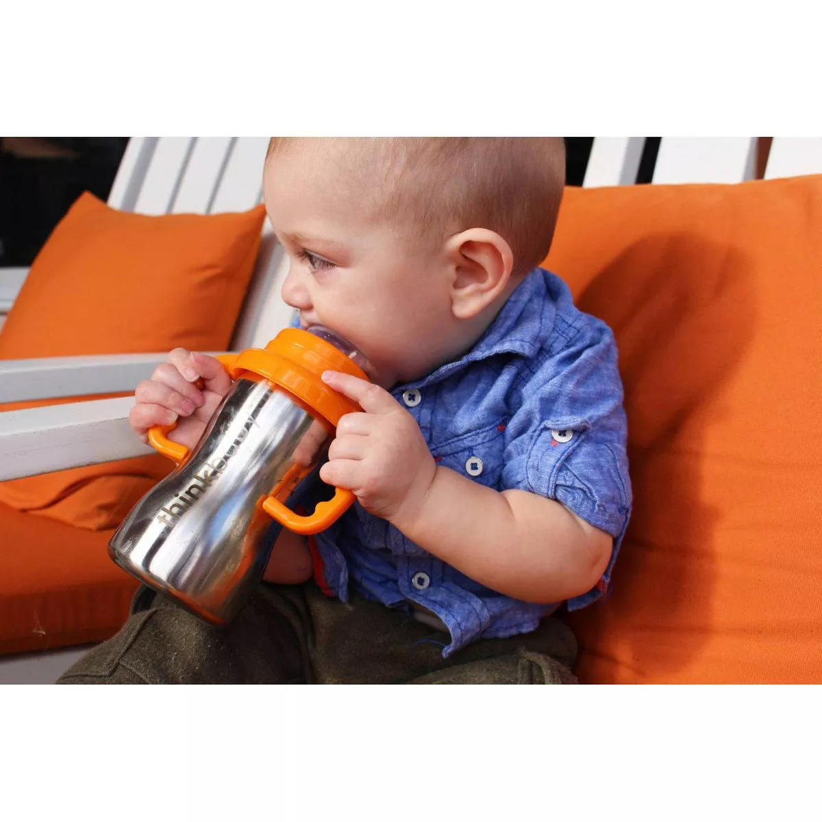 Thinkbaby Stainless Steel Sippy - 9oz Blue