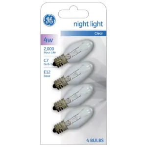 General Electric 4w 4pk Nightlight Incandescent Light Bulb Clear