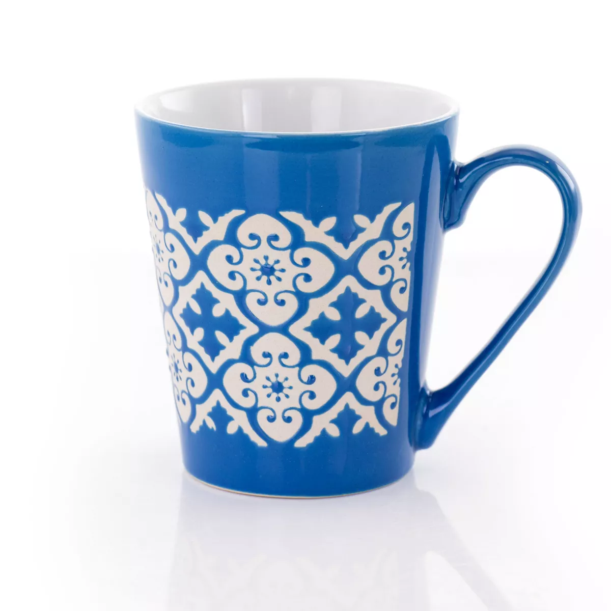 Gibson Home Windcrest 3 Piece 12.5 Ounce Cone Shaped Stoneware Cup Set in Assorted Colors