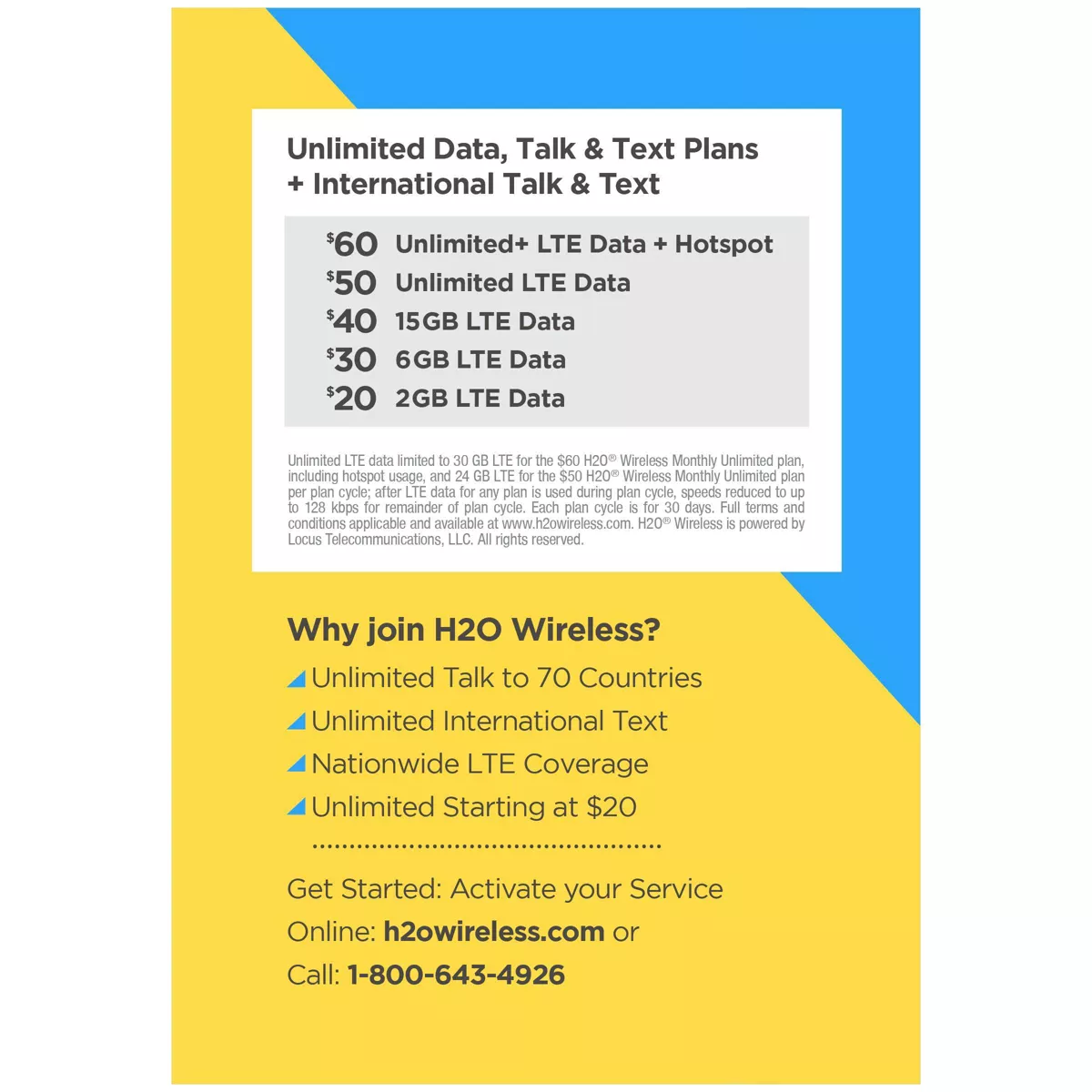 H2O Wireless 3-in-1 SIM Card Starter Kit (for GSM Unlocked Phones)