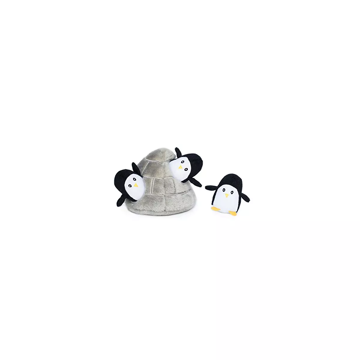 ZippyPaws - Arctic Pals Burrow, Interactive Squeaky Hide and Seek Plush Dog Toy - Penguin Cave