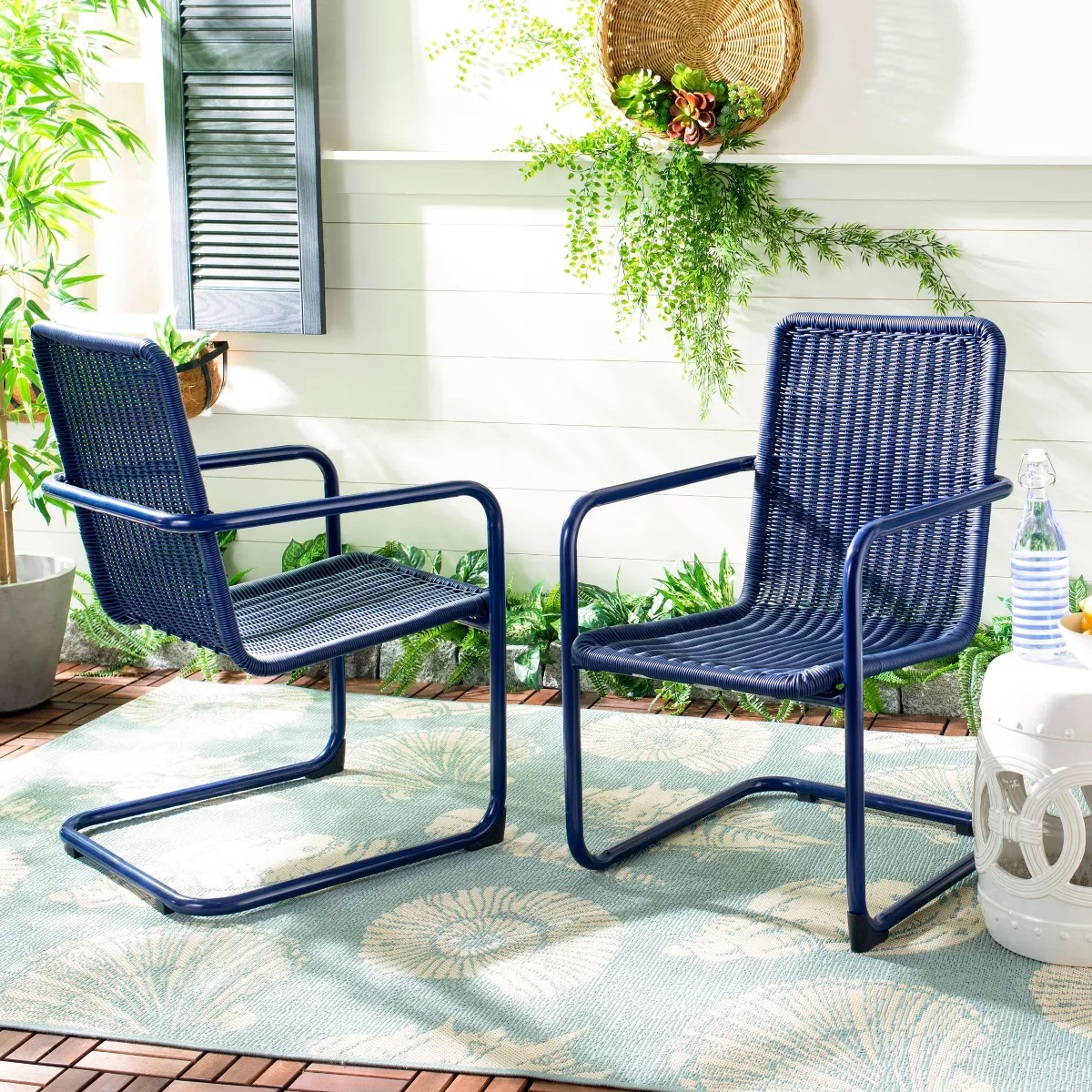 Hutton 2kc Accent Chair - Navy - Safavieh