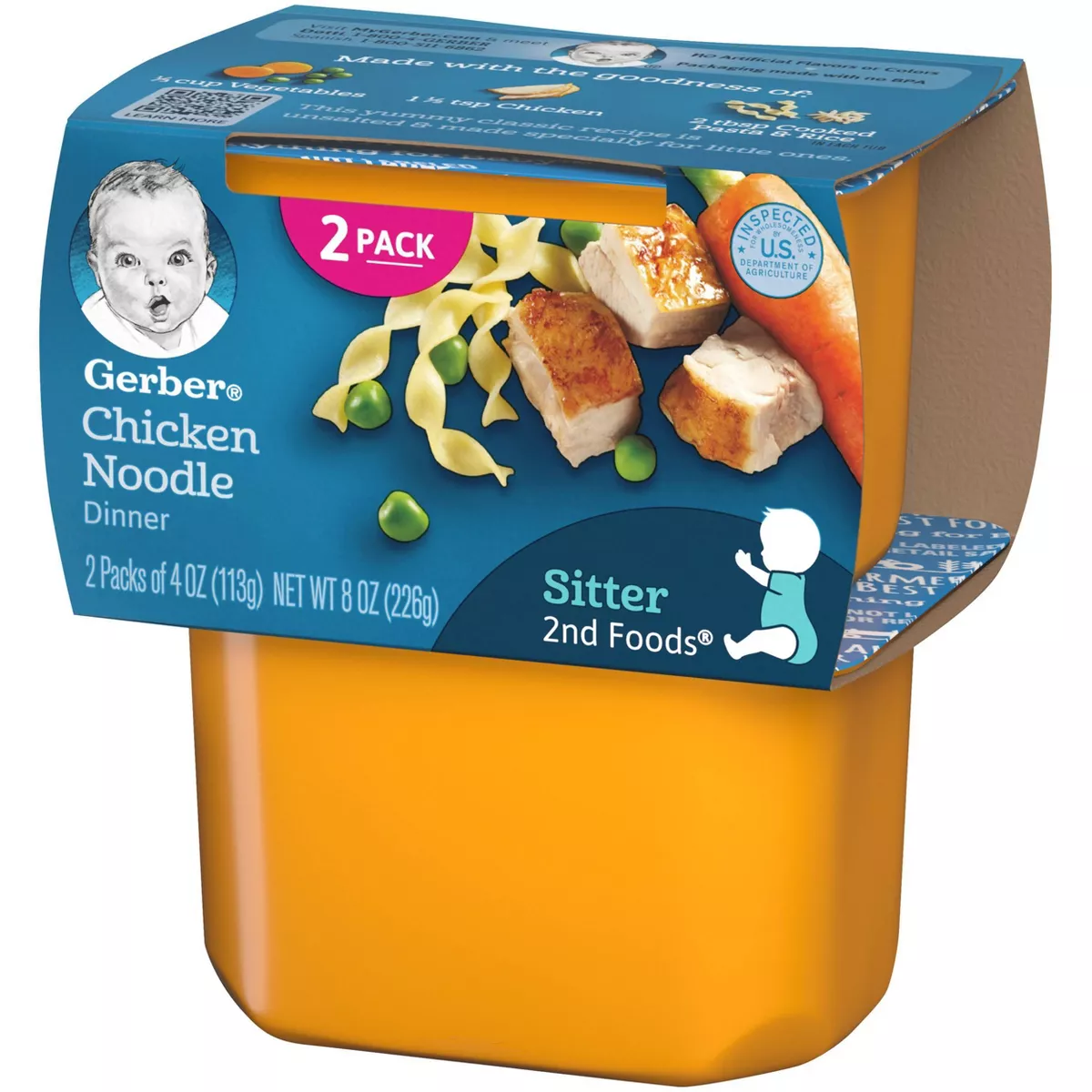 Gerber Sitter 2nd Foods Chicken Noodle Baby Meals - 2ct/4oz Each