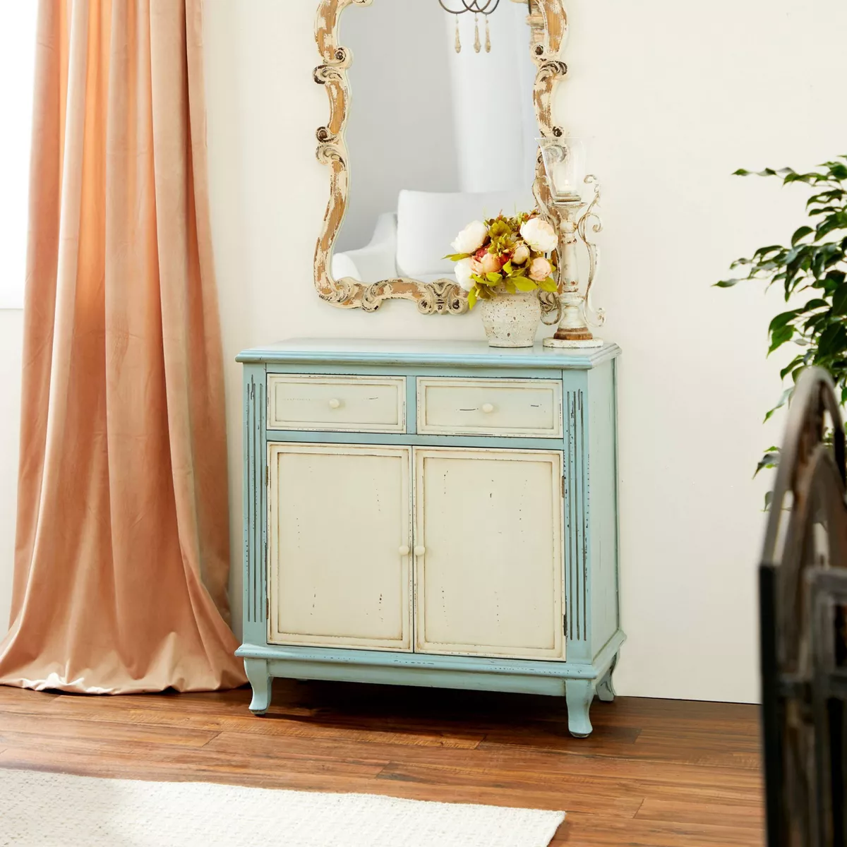 Wood 2 Over 2 Cabinet Buffet Green - Olivia & May