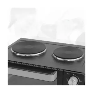 NutriChef Kitchen Countertop Multi-function Convection Rotisserie Toaster Oven Cooker w/ 2 Food Warming Hot Plates, Grill Rack, & Baking Tray (4 Pack)