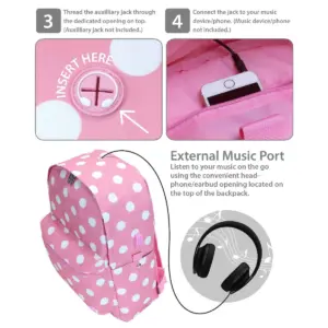 Rockland 17'' Classic Laptop Backpack - Pink Dot