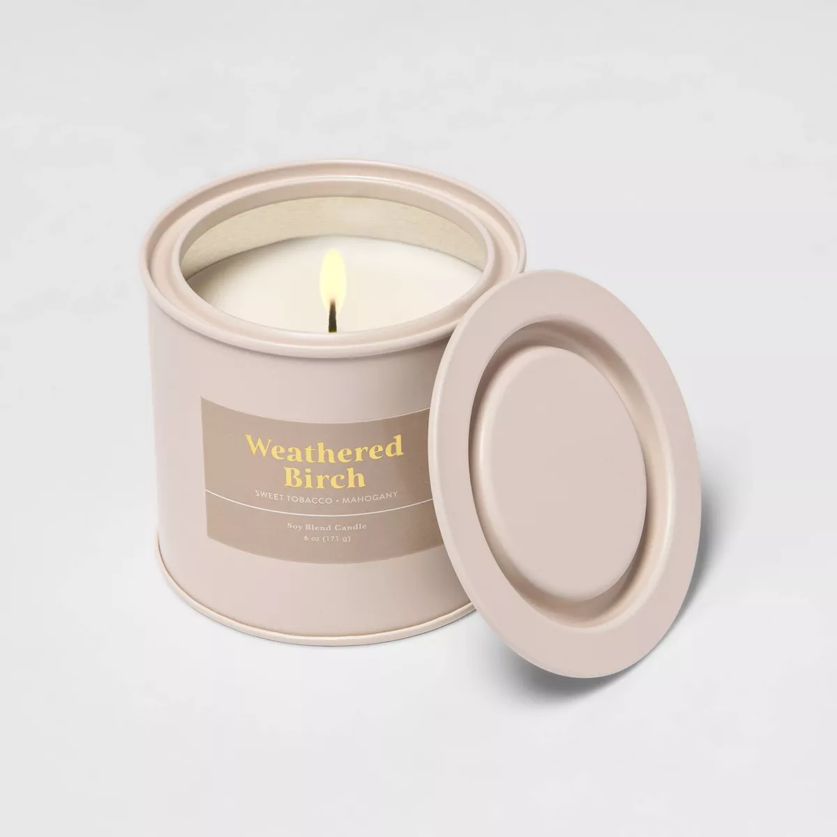 6oz Tin Jar Weathered Birch Candle - Threshold™