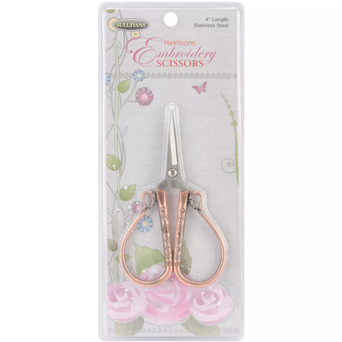 Sullivans Heirloom Embroidery Scissors 4"-Antique Copper Teardrop Handle