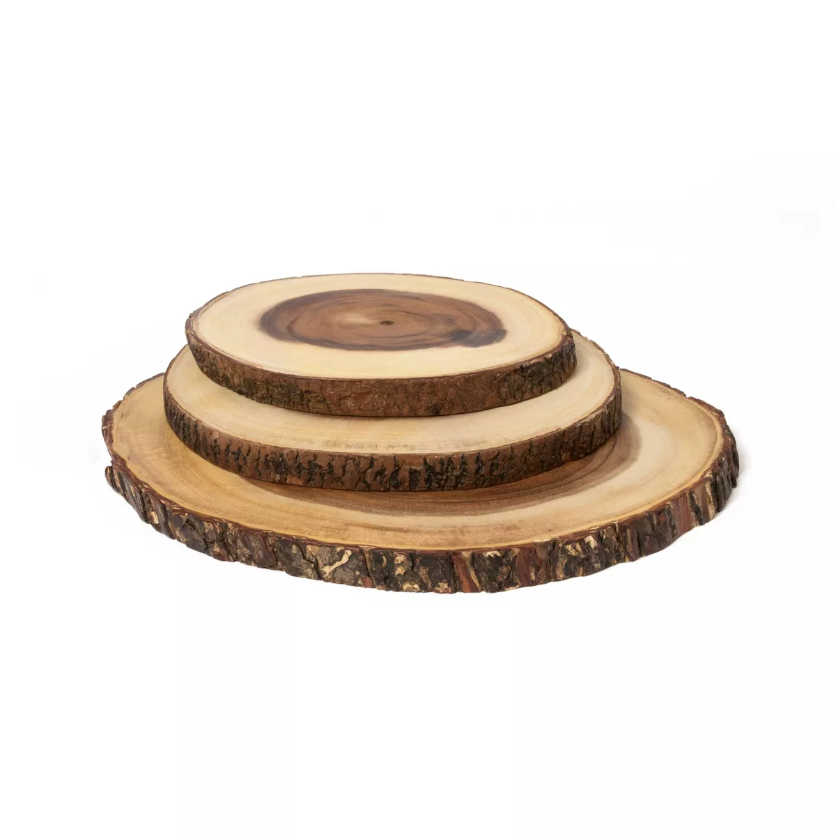 Lipper International Acacia Bark 3-Tier Swivel Server
