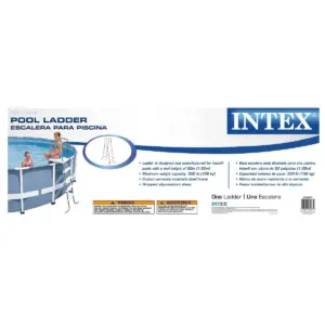 Intex Steel Frame Above Ground Pool Ladder + Protective Swimming Pool Ladder Mat