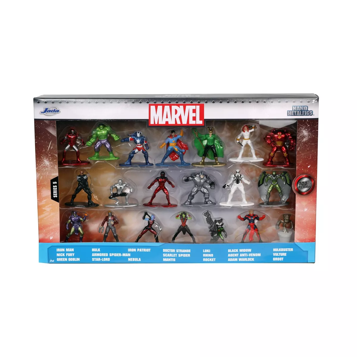 Jada Toys Nano Metalfigs Marvel Die-Cast Figures 1.65" 20-Pack