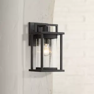 John Timberland Modern Outdoor Wall Light Fixture Painted Dark Gray 11