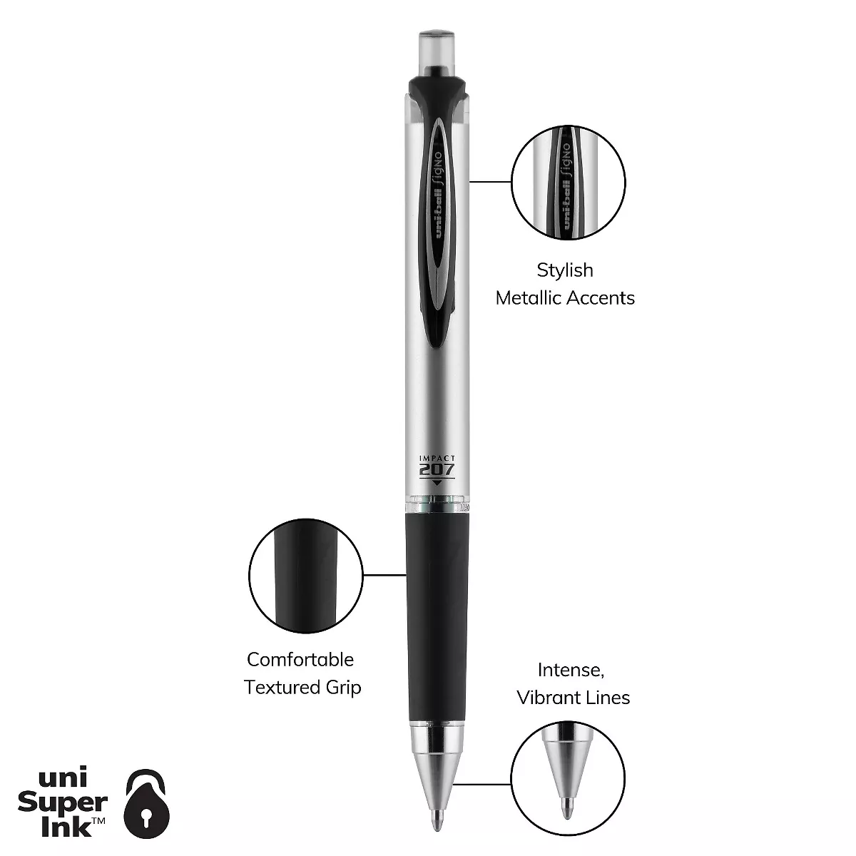 uni-ball 207 Impact RT Retractable Gel Pens 65872