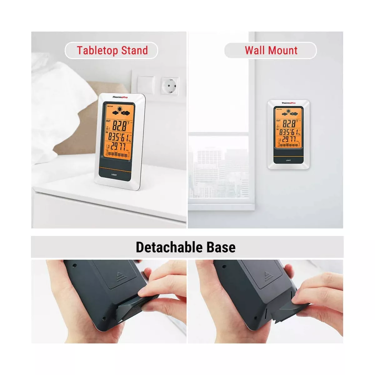ThermoPro TP67 Weather Station Wireless Indoor Outdoor Thermometer Digital Hygrometer Barometer with Cold-Resistant and Waterproof Temperature Monitor
