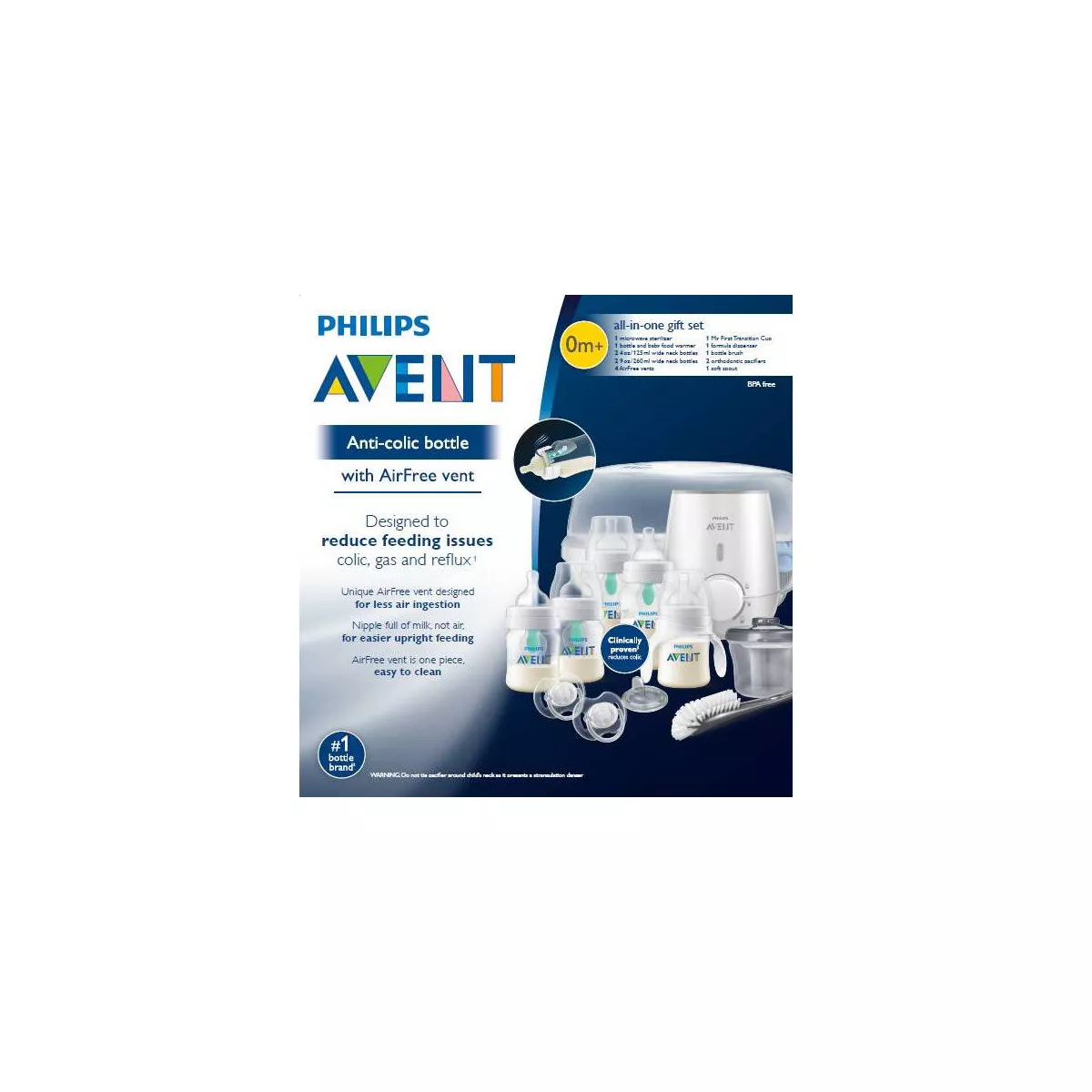 Philips Avent Anti-colic Bottle With AirFree vent Gift Set All In One